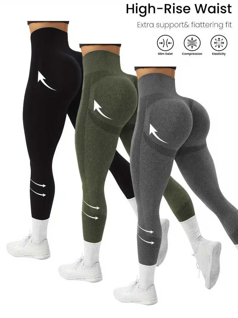 High-Waist Sport Leggings, Bauchkontrolle Kompressions Yoga Hosen