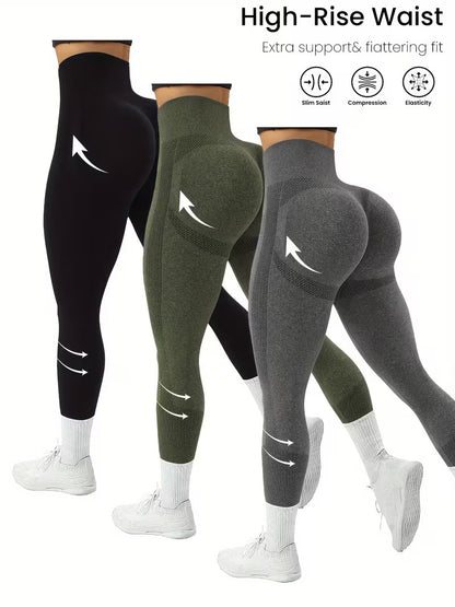 High-Waist Sport Leggings, Bauchkontrolle Kompressions Yoga Hosen